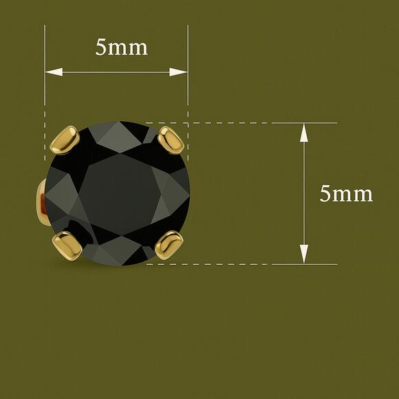 ๐ค 1ct Black Diamond Stud Earrings | 14K Yellow Gold | Bold & Minimalist NWT - Picture 4 of 5